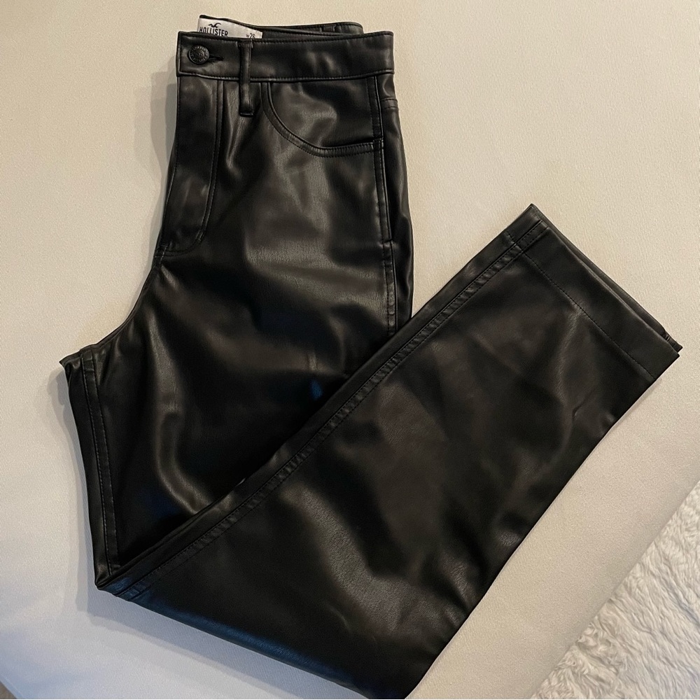 Vegan Leather High Waisted Pants